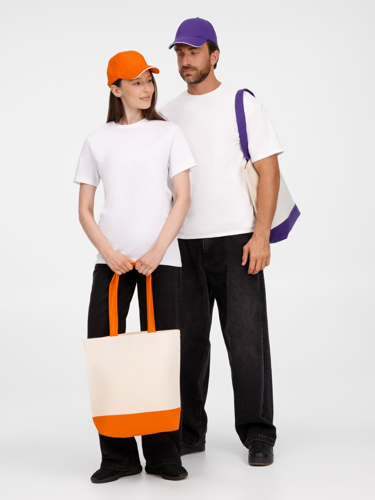 Бейсболка Canopy, оранжевая с белым кантом / Миниатюра модельного (1000)