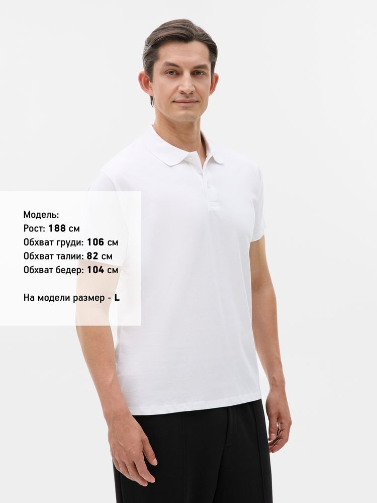 Рубашка поло мужская Prescott Men 170, белая / Миниатюра модельного (1000)