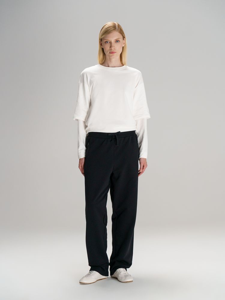 Футболка оверсайз с двойным рукавом Kosmos, молочно-белая / Миниатюра модельного (1000)