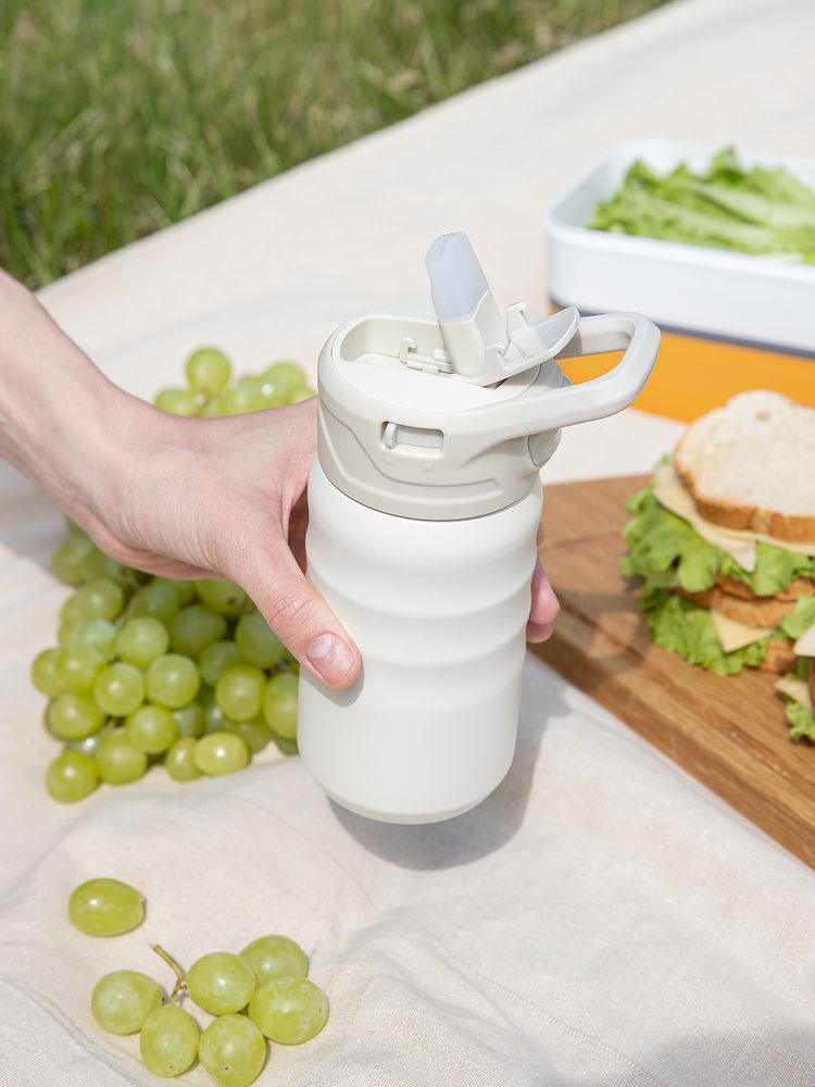 Термобутылка Fujisan 2.0 без логотипа, белая (молочная) / Миниатюра имиджевого (1000)