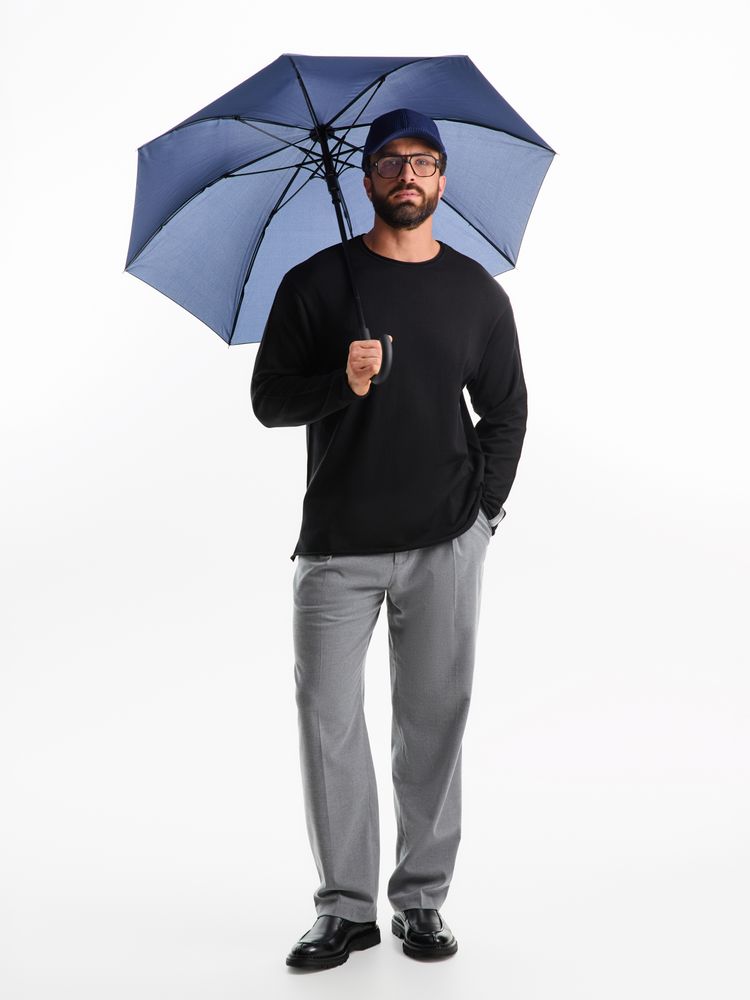 Зонт-трость Magic с проявляющимся рисунком в клетку, темно-синий / Миниатюра модельного (1000)