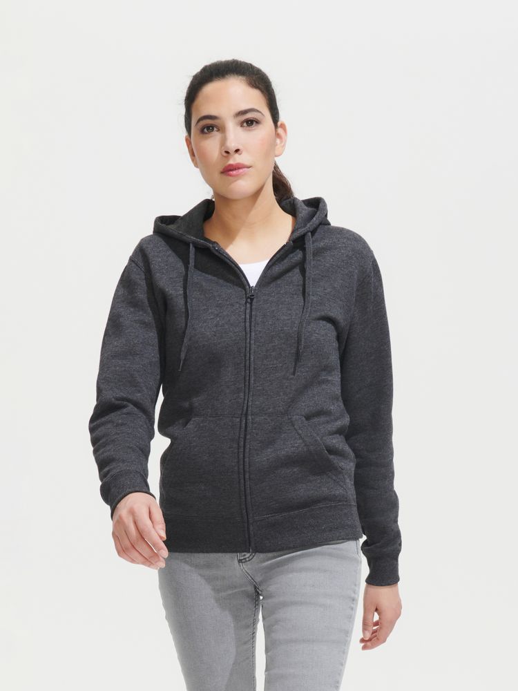 Толстовка женская на молнии с капюшоном Seven Women, серый меланж / Миниатюра имиджевого (1000)