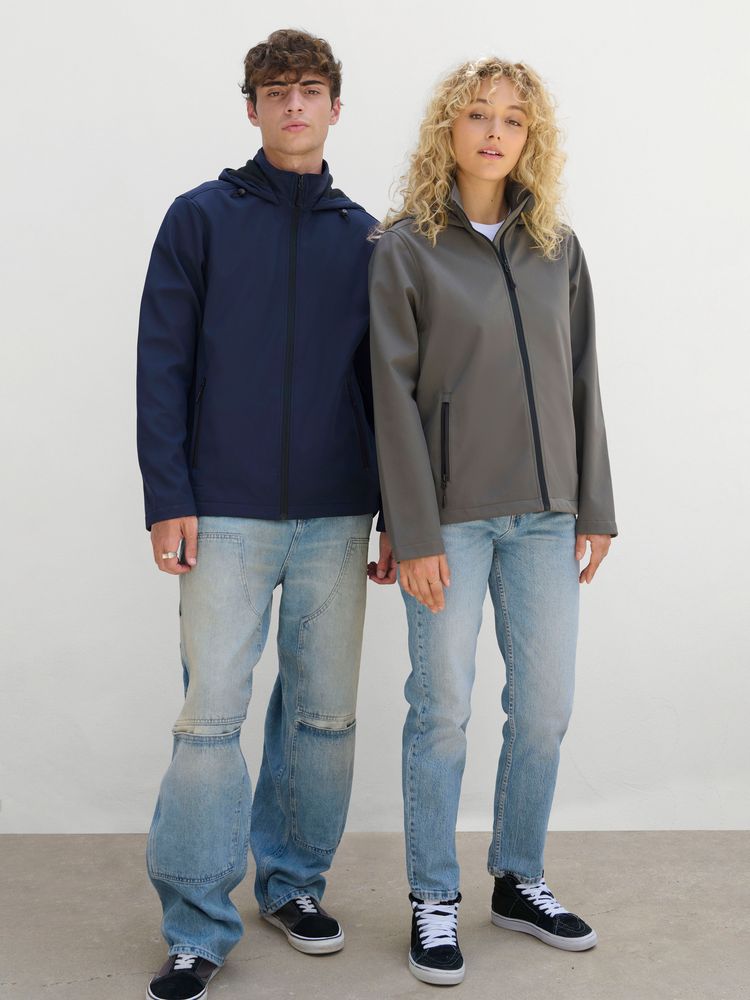 Куртка софтшелл с капюшоном женская Race Women, темно-серая / Миниатюра модельного (1000)