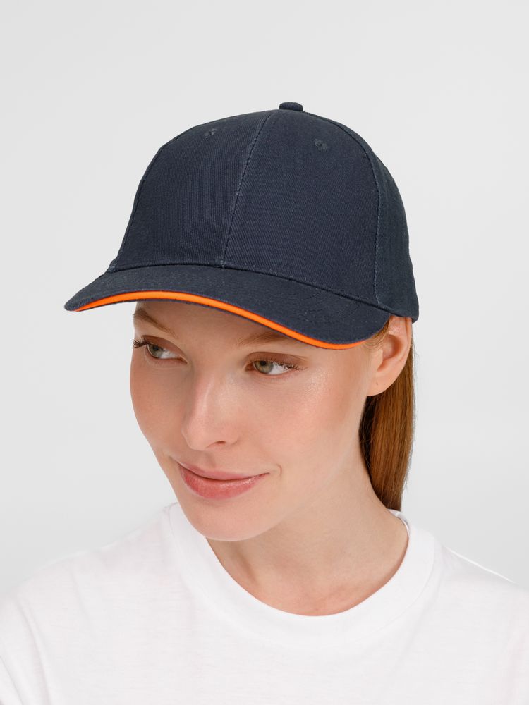 Бейсболка Buffalo, темно-синяя с неоново-оранжевым / Миниатюра модельного (1000)