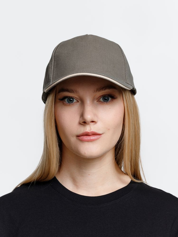 Бейсболка Long Beach, хаки с бежевым / Миниатюра модельного (1000)