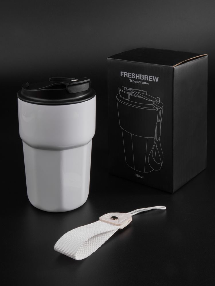 Термостакан Freshbrew, белый / Миниатюра имиджевого (1000)