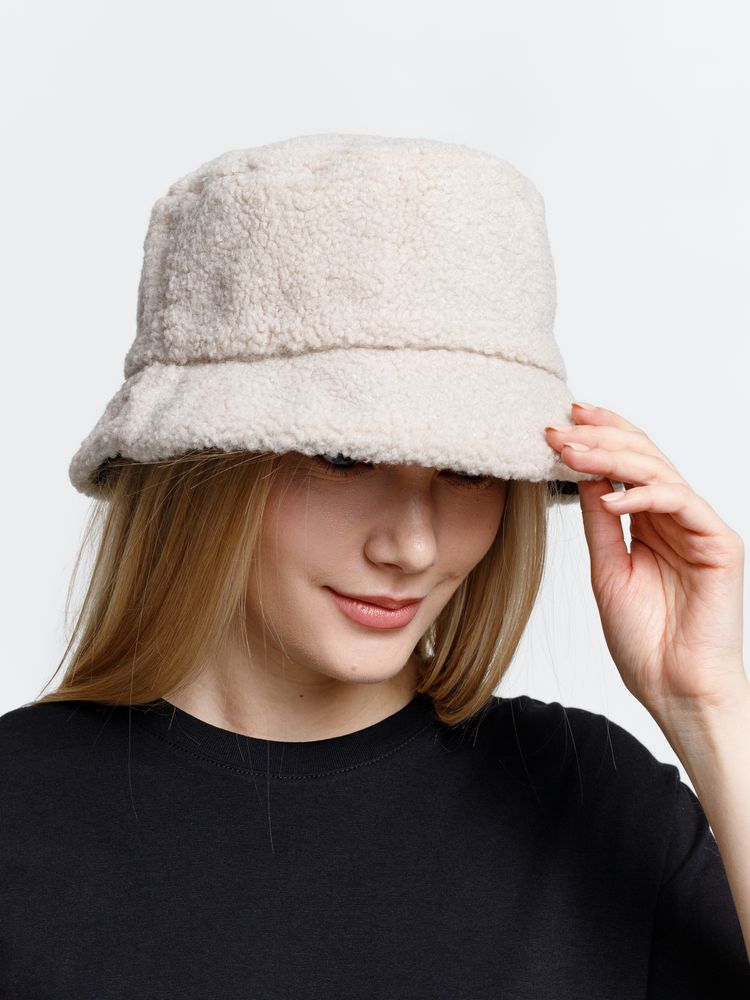 Панама Bucket двусторонняя, темно-серая с бежевым / Миниатюра модельного (1000)