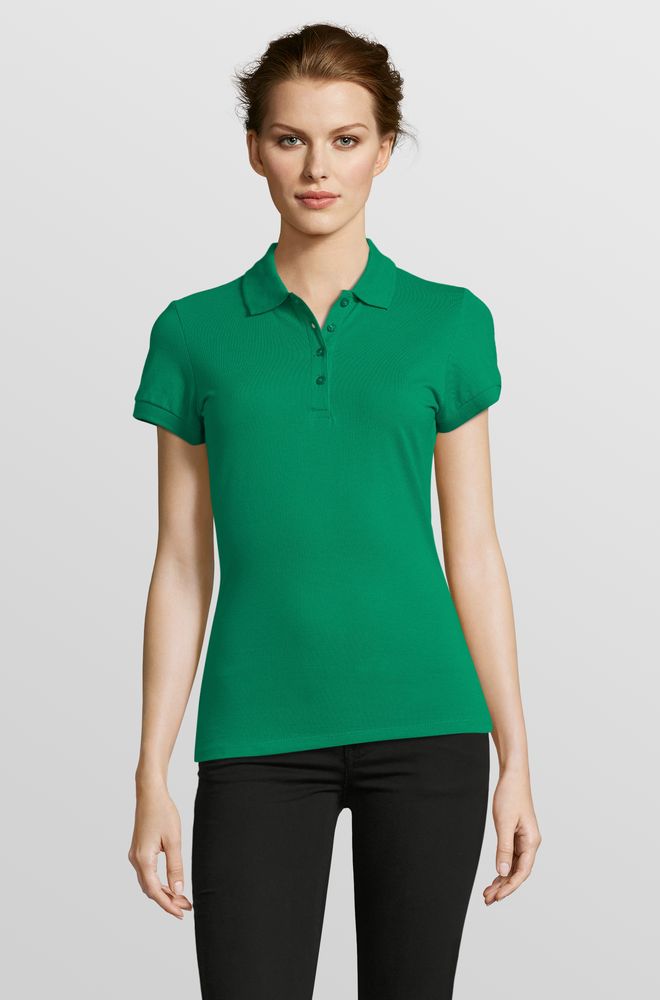 Рубашка поло женская People 210, ярко-зеленая / Миниатюра модельного (1000)