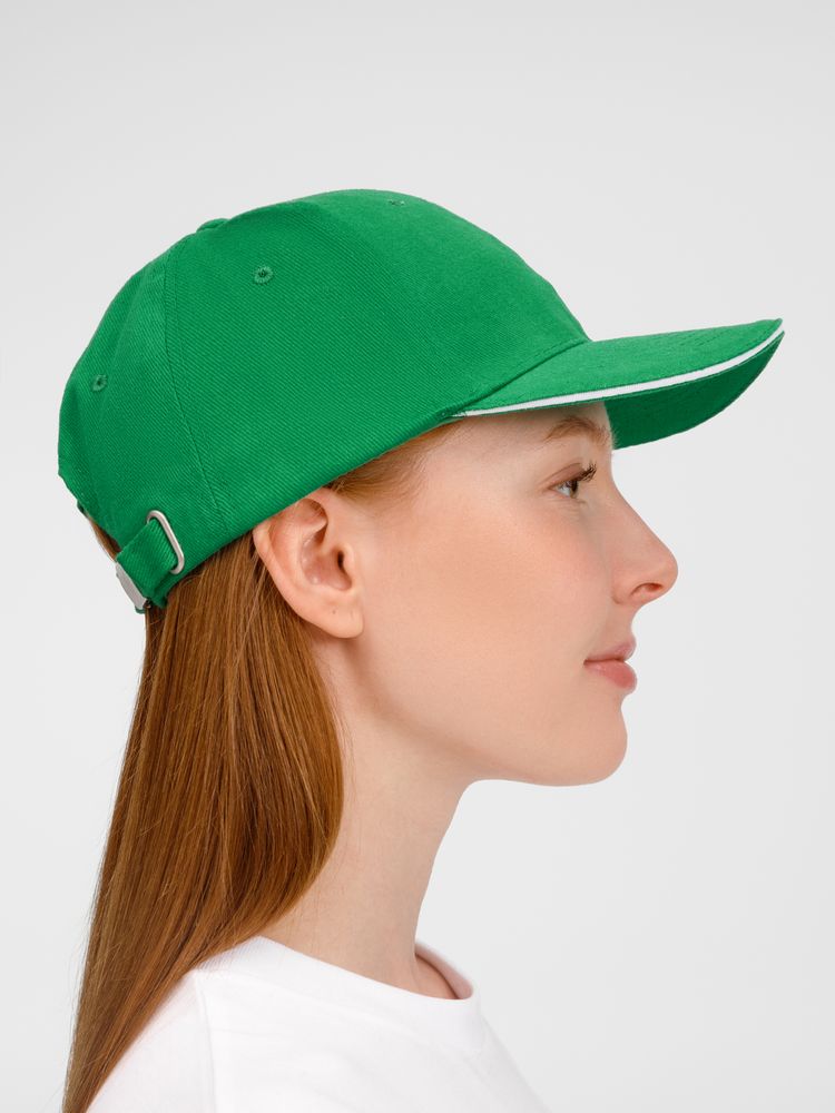 Бейсболка Buffalo, ярко-зеленая с белым / Миниатюра модельного (1000)