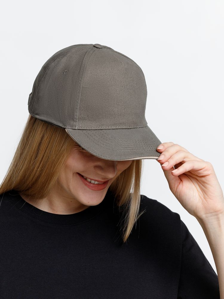 Бейсболка Long Beach, хаки с бежевым / Миниатюра модельного (1000)