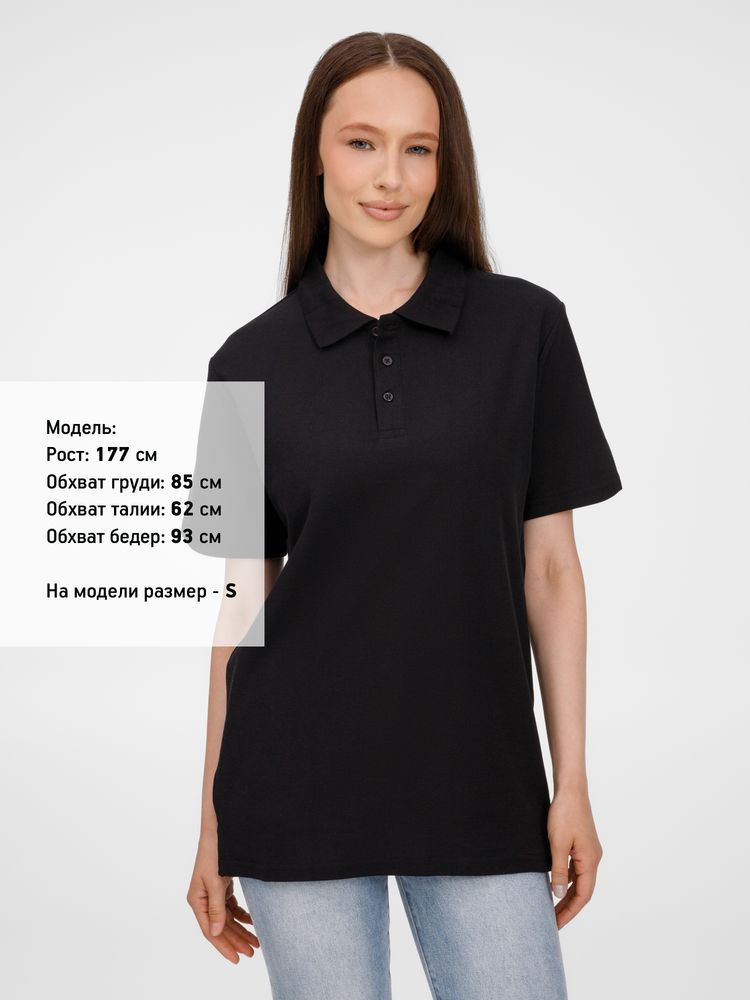 Рубашка поло унисекс Tervise, черная / Миниатюра модельного (1000)