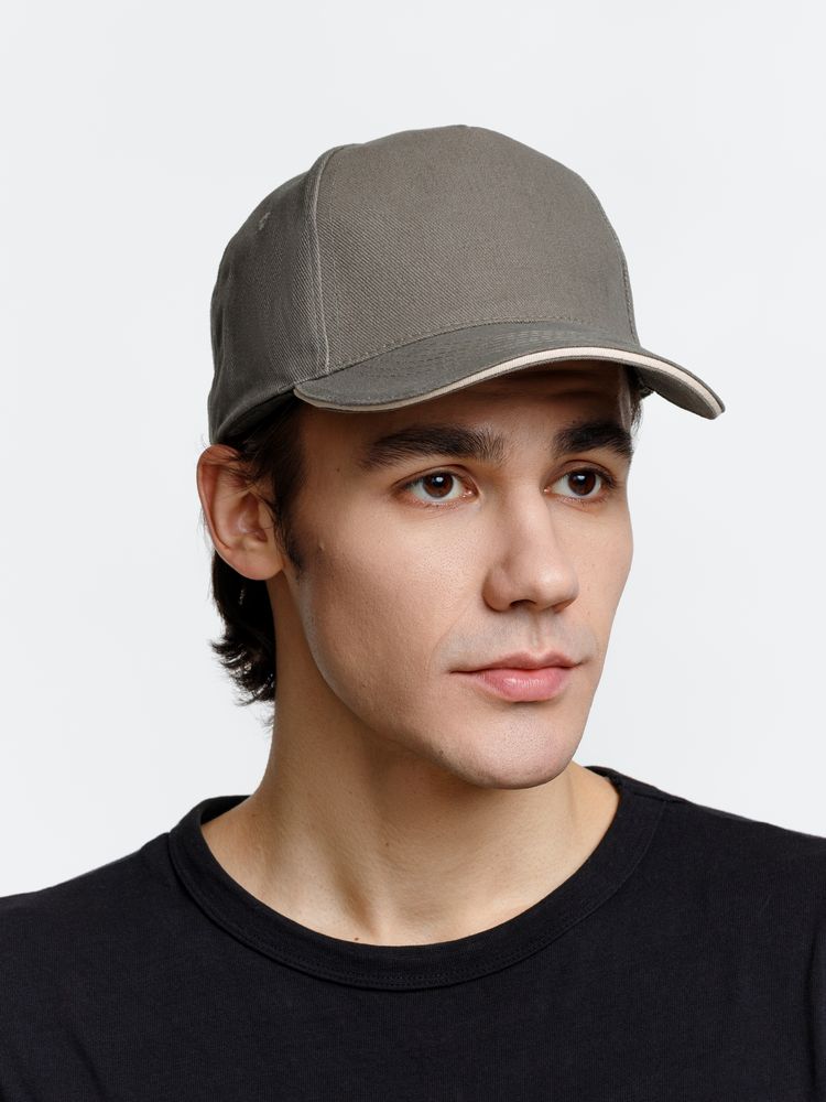 Бейсболка Long Beach, хаки с бежевым / Миниатюра модельного (1000)