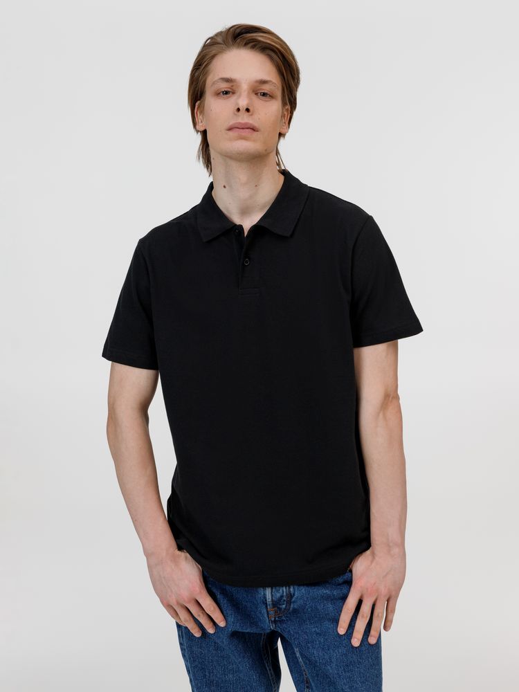 Рубашка поло унисекс Pulse, черная / Миниатюра модельного (1000)