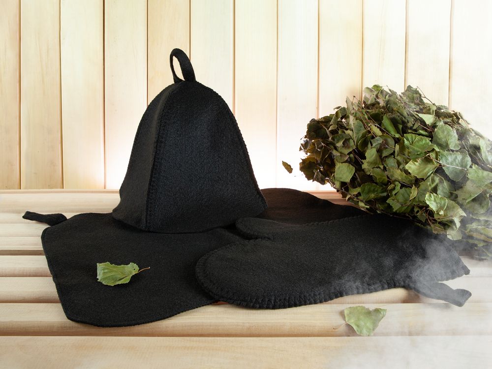 Банная рукавица Heat Off, черная / Миниатюра имиджевого (1000)