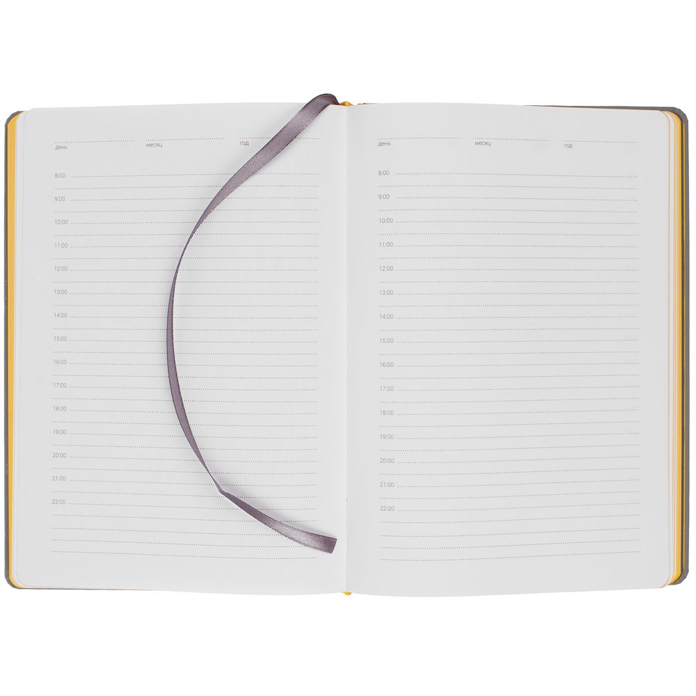 Ежедневник Spain Shall, недатированный, серый с желтым / Миниатюра WWW (1000)