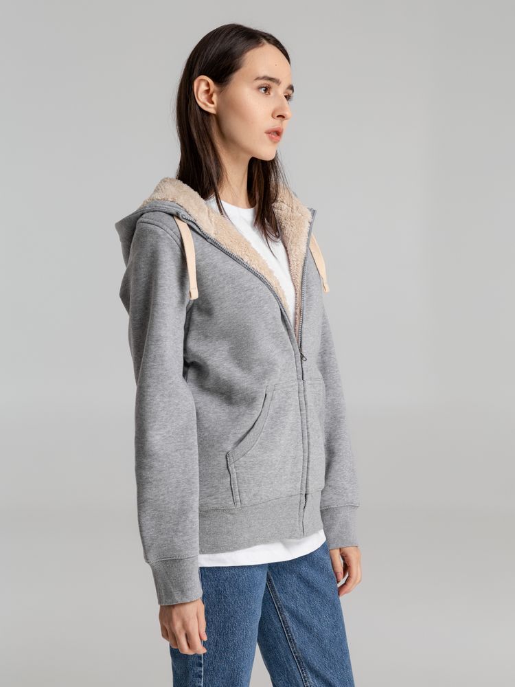 Толстовка унисекс на молнии Sherpa 280, серый меланж / Миниатюра WWW (1000)