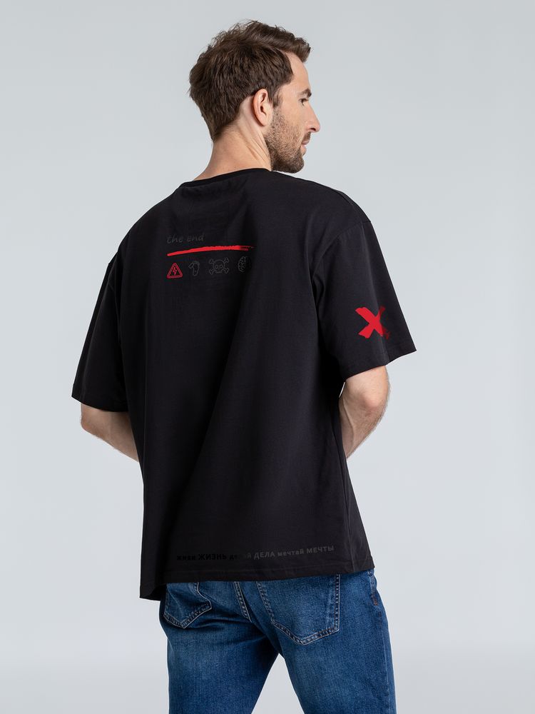 Футболка оверсайз с термонаклейками Game Over, черная / Миниатюра WWW (1000)