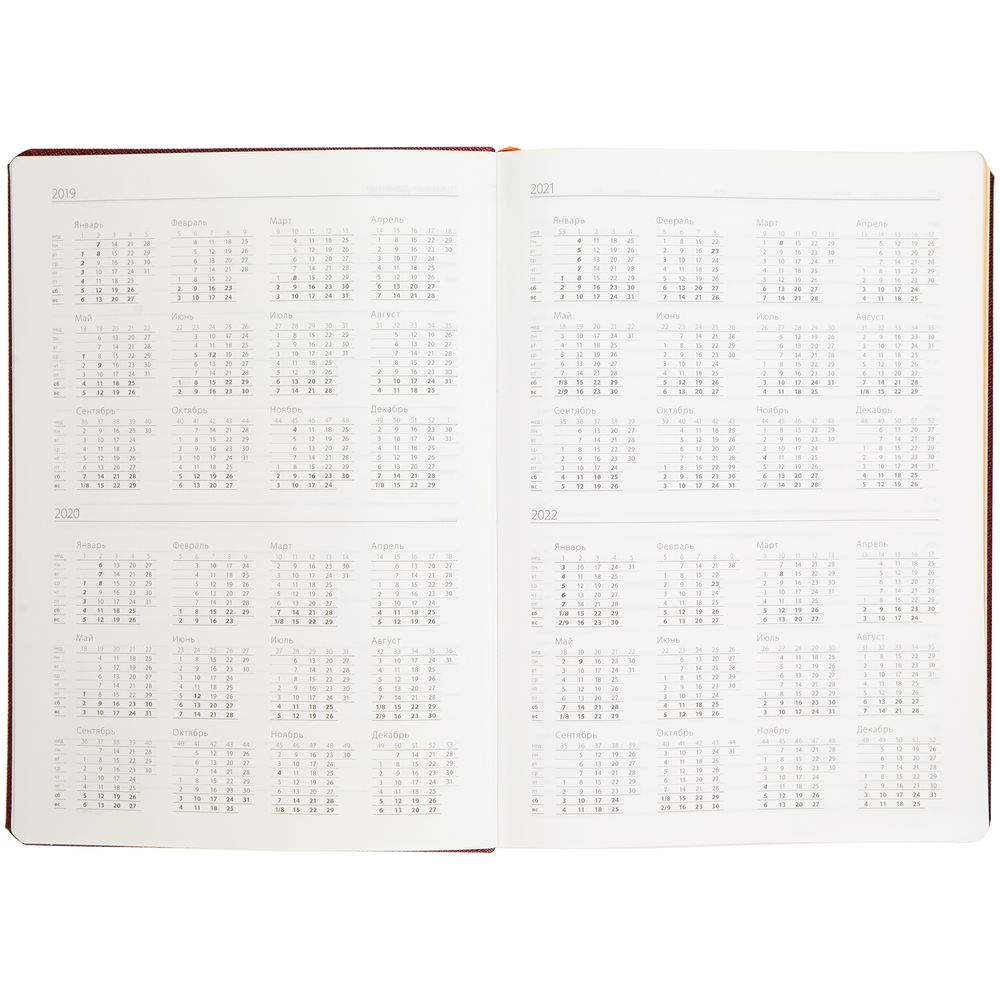 Ежедневник Saffian, недатированный, красный / Миниатюра WWW (1000)