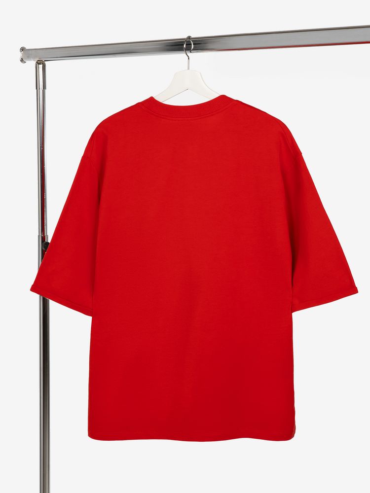 Футболка оверсайз унисекс Kosmos 2.0, красная / Миниатюра WWW (1000)