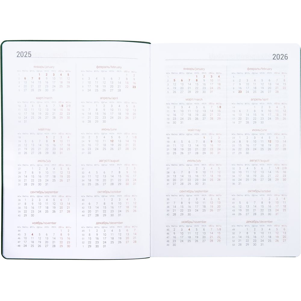 Ежедневник Flexpen Color, датированный, зеленый / Миниатюра WWW (1000)