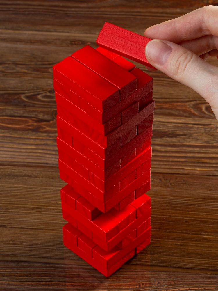 Игра «Деревянная башня мини», красная / Миниатюра WWW (1000)