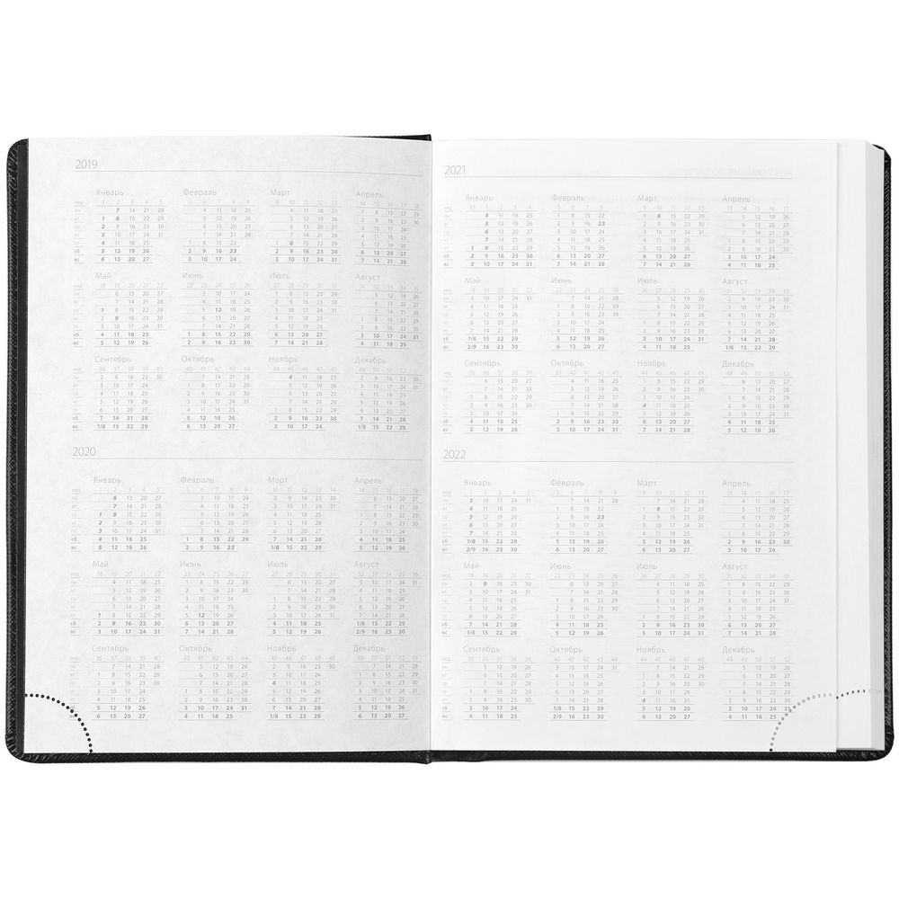 Ежедневник Linen, недатированный, черный / Миниатюра WWW (1000)