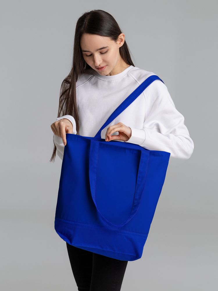 Сумка для покупок на молнии Shopaholic Zip, синяя / Миниатюра WWW (1000)