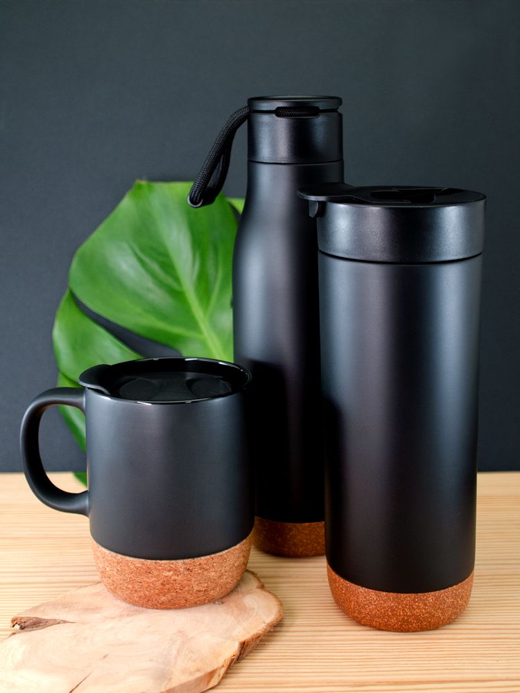 Термостакан Steady, черный / Миниатюра WWW (1000)