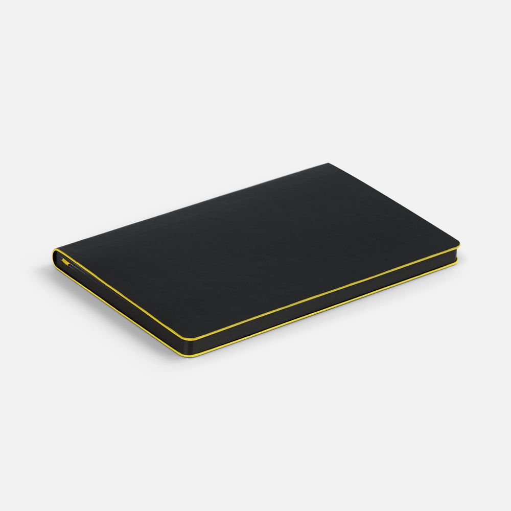 Ежедневник Trait, недатированный, черный с желтым / Миниатюра WWW (1000)