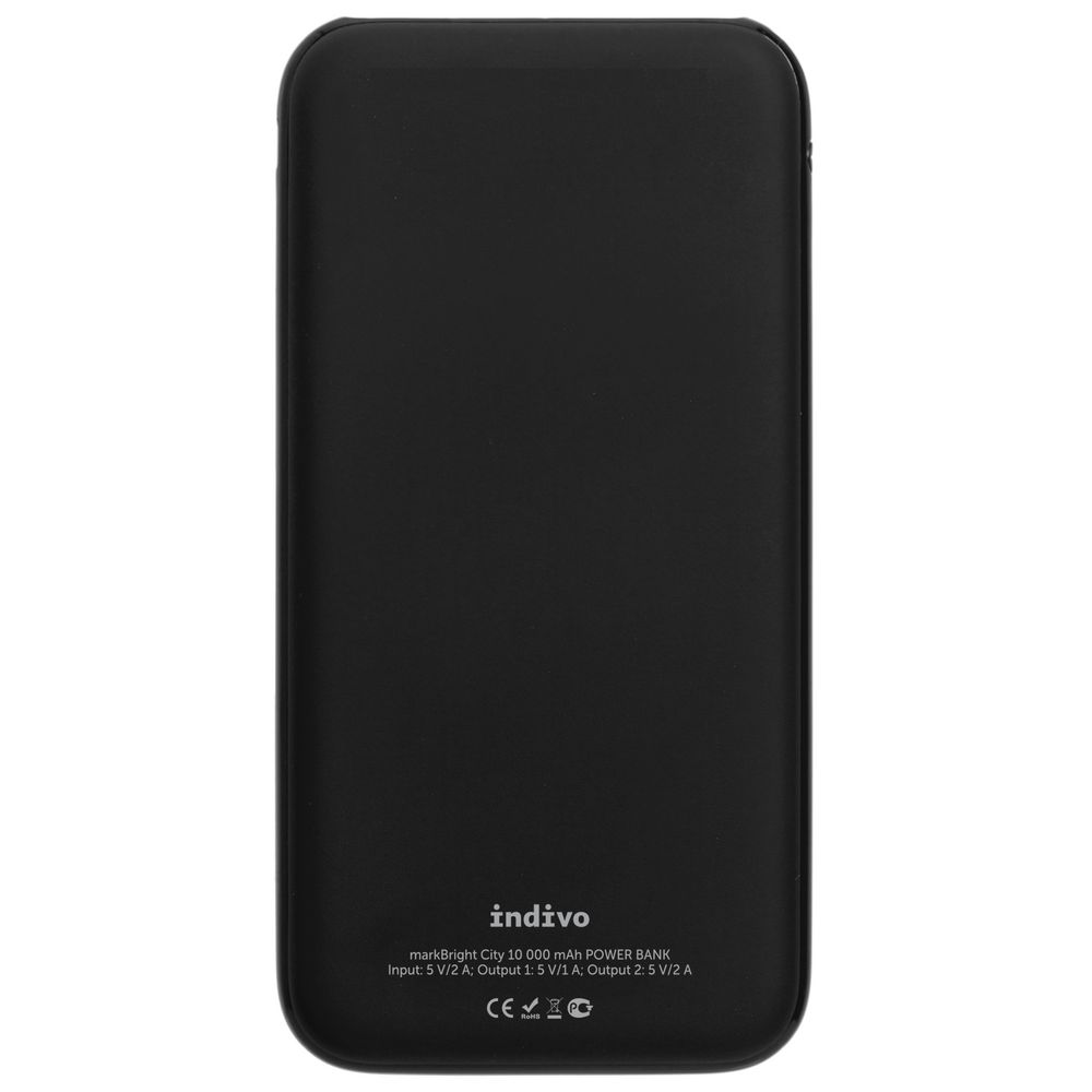 Аккумулятор с подсветкой markBright City, 10000 мАч, черный / Миниатюра WWW (1000)