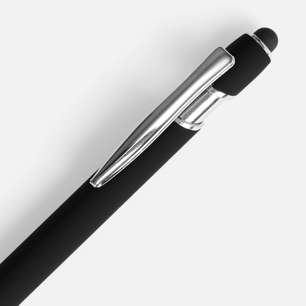 Ручка шариковая Pointer Soft Touch со стилусом, черная / Миниатюра WWW (1000)