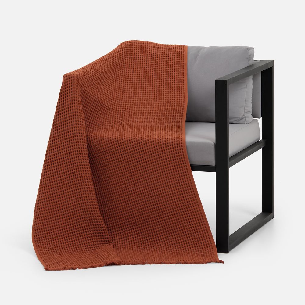 Плед вафельный Elenglect, оранжевый / Миниатюра WWW (1000)