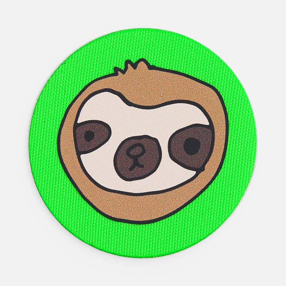 Наклейка тканевая Lunga Round, M, зеленый неон / Миниатюра нанесения (1000)