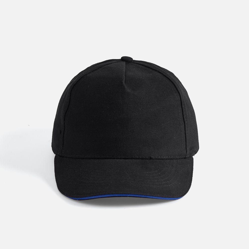 Бейсболка Long Beach, черная с ярко-синим / Миниатюра WWW (1000)