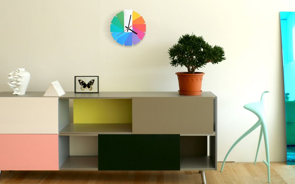 Часы настенные Transformer Clock. White & Multicolor / Миниатюра WWW (1000)