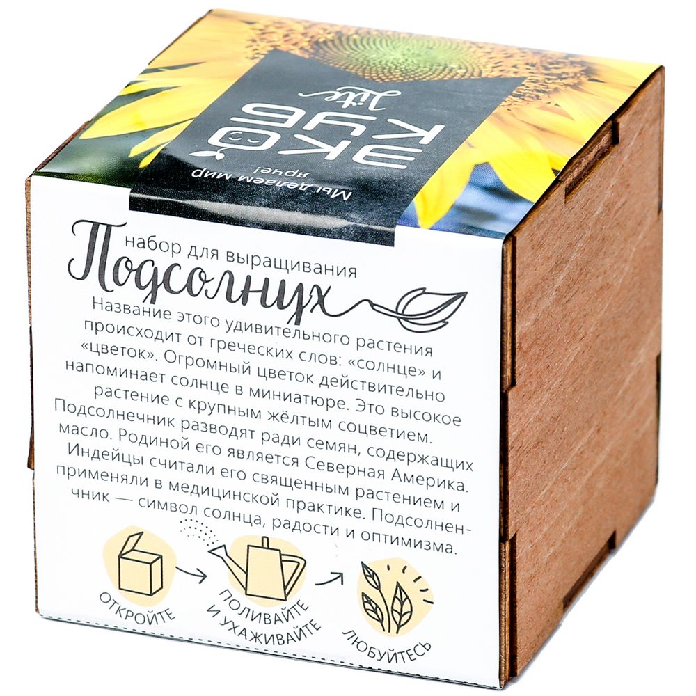 Набор для выращивания «Экокуб Lite», подсолнух / Миниатюра WWW (1000)