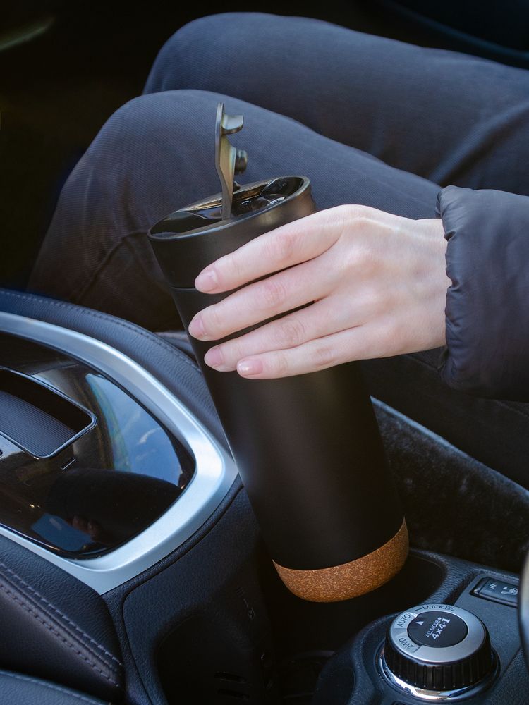 Термостакан Steady, черный / Миниатюра WWW (1000)