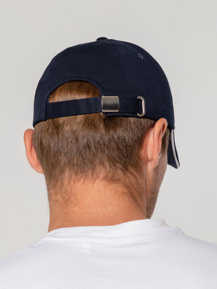 Бейсболка Canopy, темно-синяя с белым кантом / Миниатюра WWW (1000)