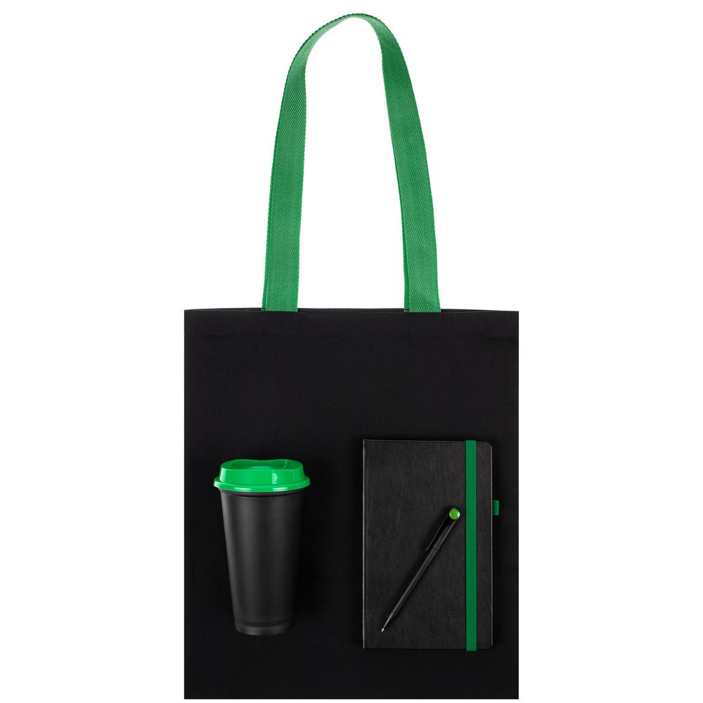 Набор Velours Bag, черный с зеленым / Миниатюра WWW (1000)