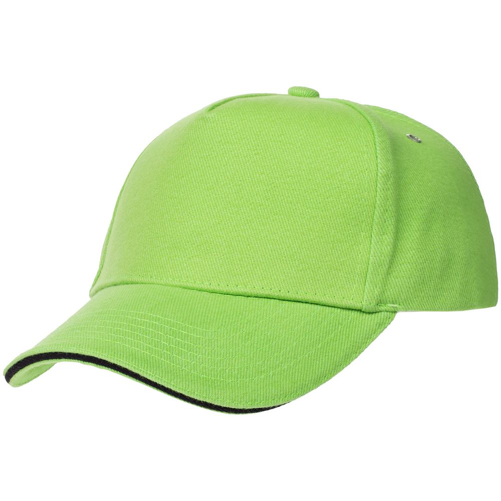 Бейсболка Classic, зеленое яблоко с черным кантом / Миниатюра WWW (1000)