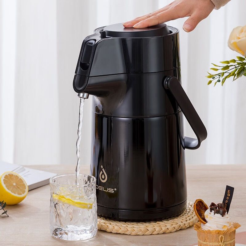 Термос с помпой Jiayi, черный / Миниатюра WWW (1000)