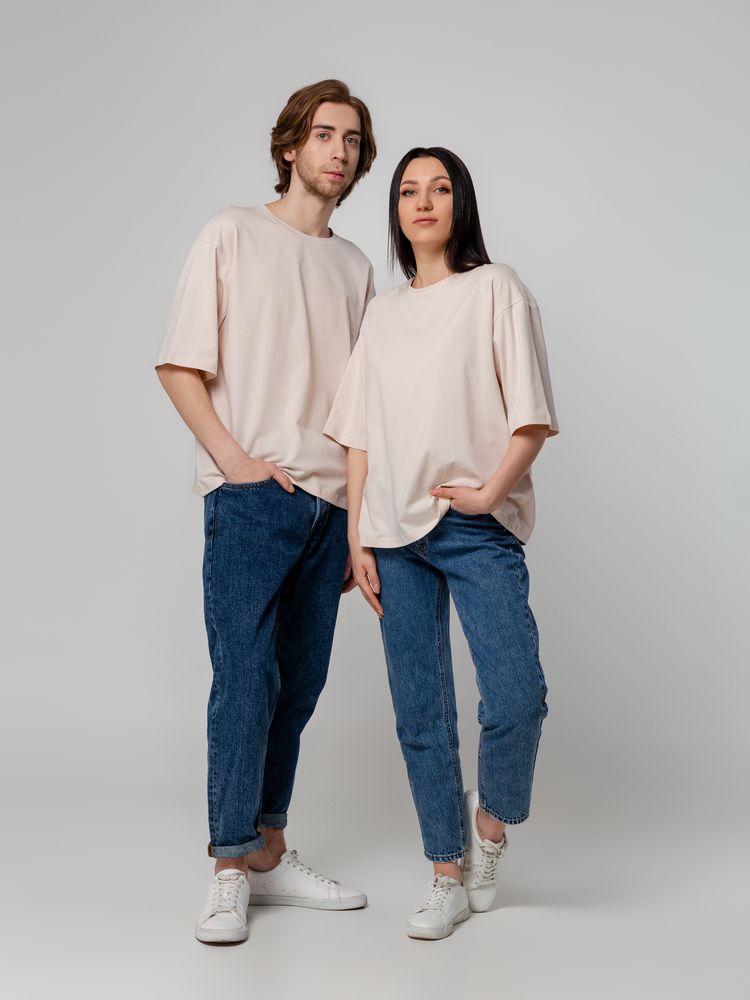 Футболка унисекс оверсайз Street Vibes, бежевая / Миниатюра WWW (1000)