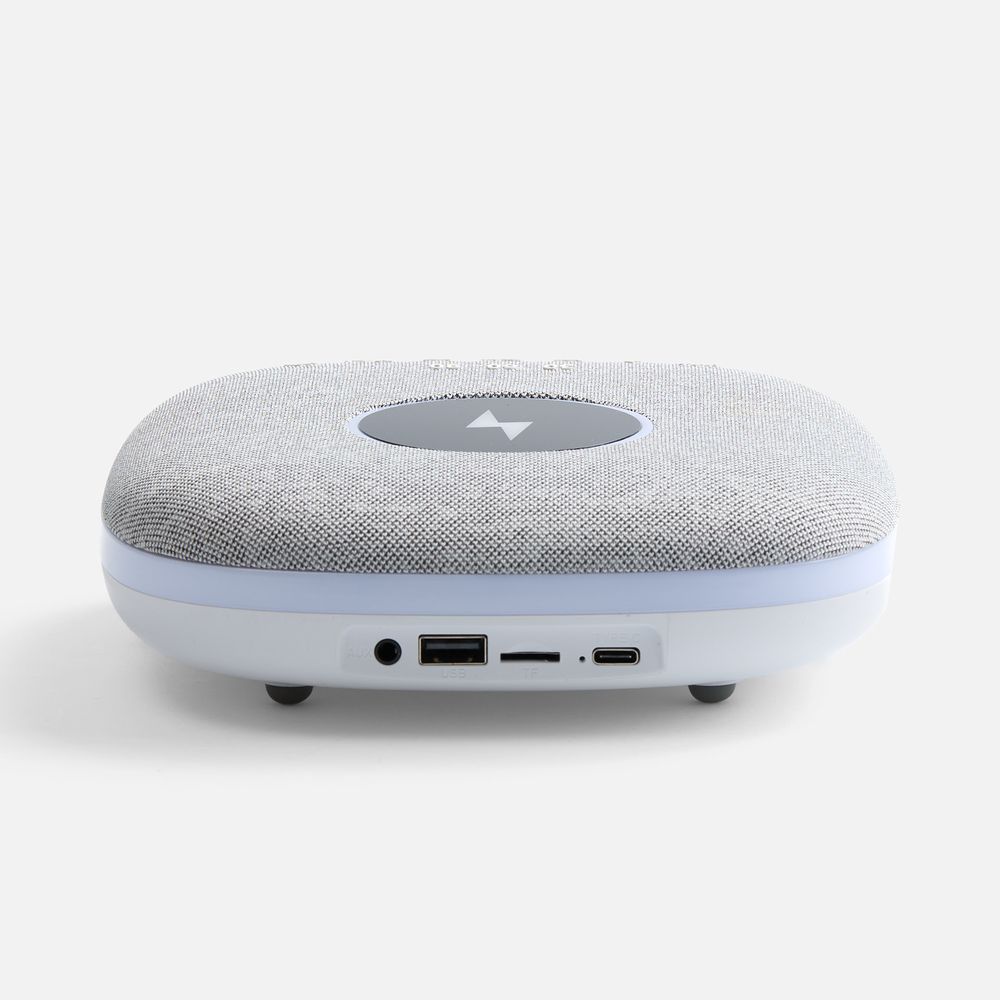 Bluetooth колонка с беспроводной зарядкой и подсветкой Terrafonic, серая / Миниатюра WWW (1000)