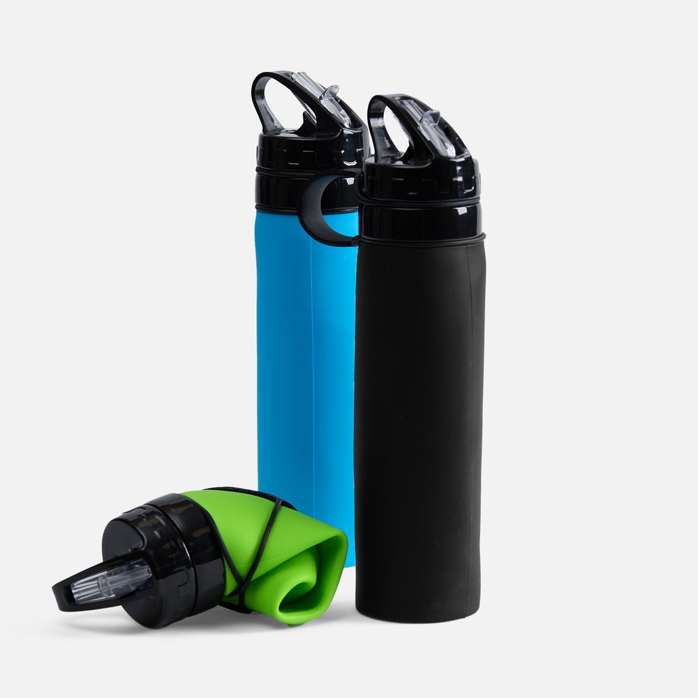 Складная бутылка для воды Langfossen, черная / Миниатюра WWW (1000)