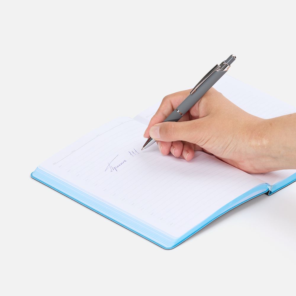 Ручка шариковая Chromos Soft Touch, серая / Миниатюра WWW (1000)