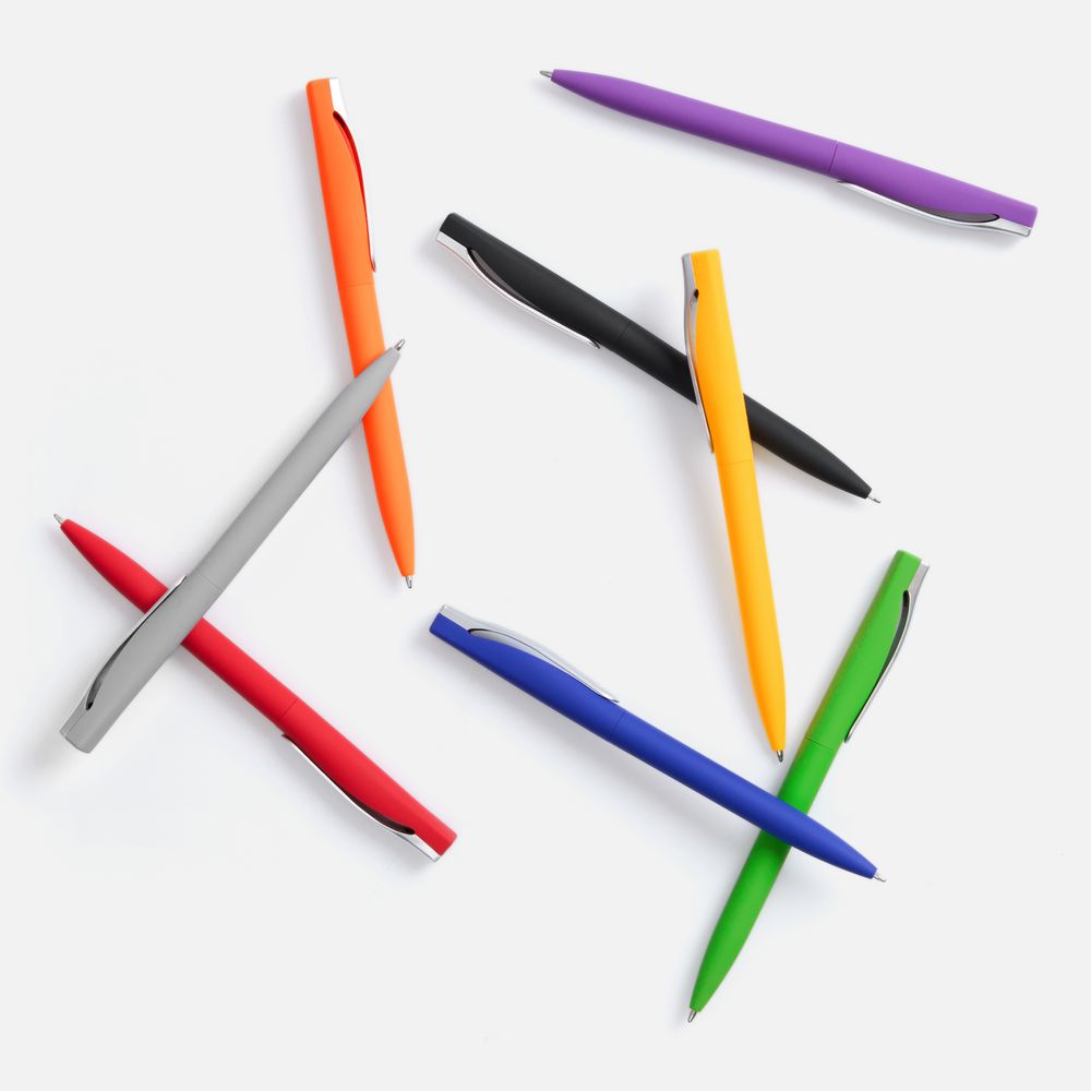 Ручка шариковая Pin Soft Touch, ver. 2, синяя / Миниатюра WWW (1000)