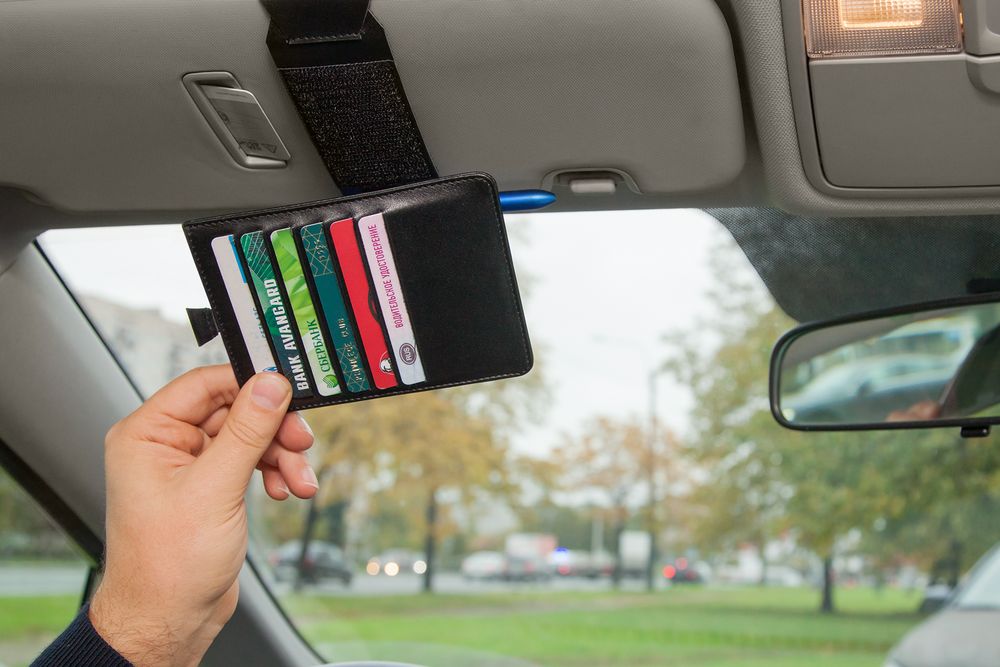 Органайзер Destinator на солнцезащитный козырек, коричневый / Миниатюра WWW (1000)