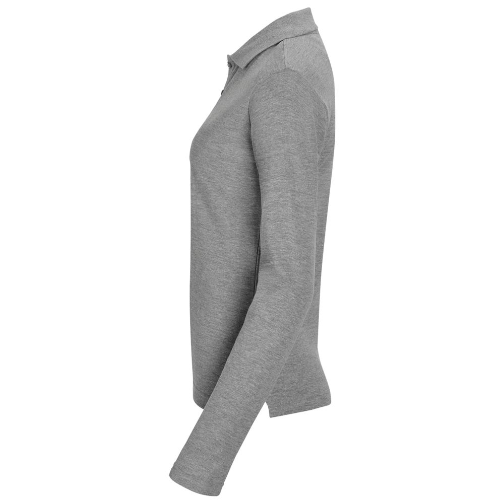 Рубашка поло женская с длинным рукавом Podium серый меланж / Миниатюра WWW (1000)