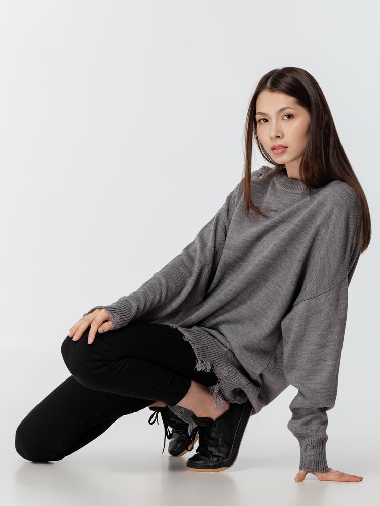 Джемпер оверсайз унисекс Grunge, серый / Миниатюра WWW (1000)