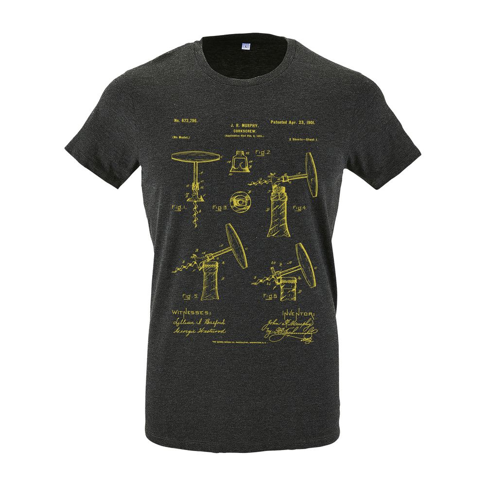 Футболка приталенная Old Patents. Corkscrew, черный меланж / Миниатюра WWW (1000)